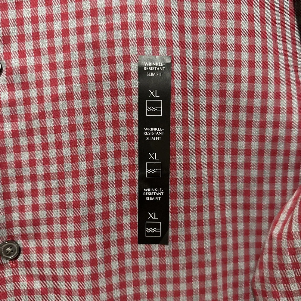 Banana Republic Checked Wrinkle-Resistant Slim-Fit Button Down Long Sleeve Shirt
